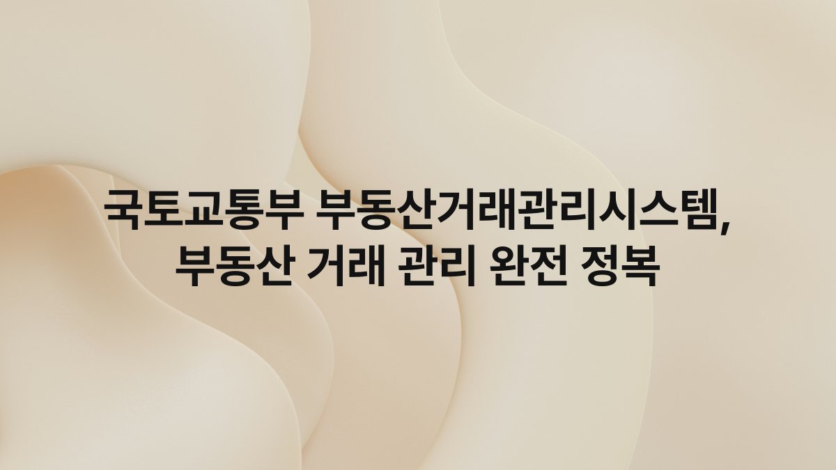 국토교통부 부동산거래관리시스템 부동산 거래 관리 완전 정복