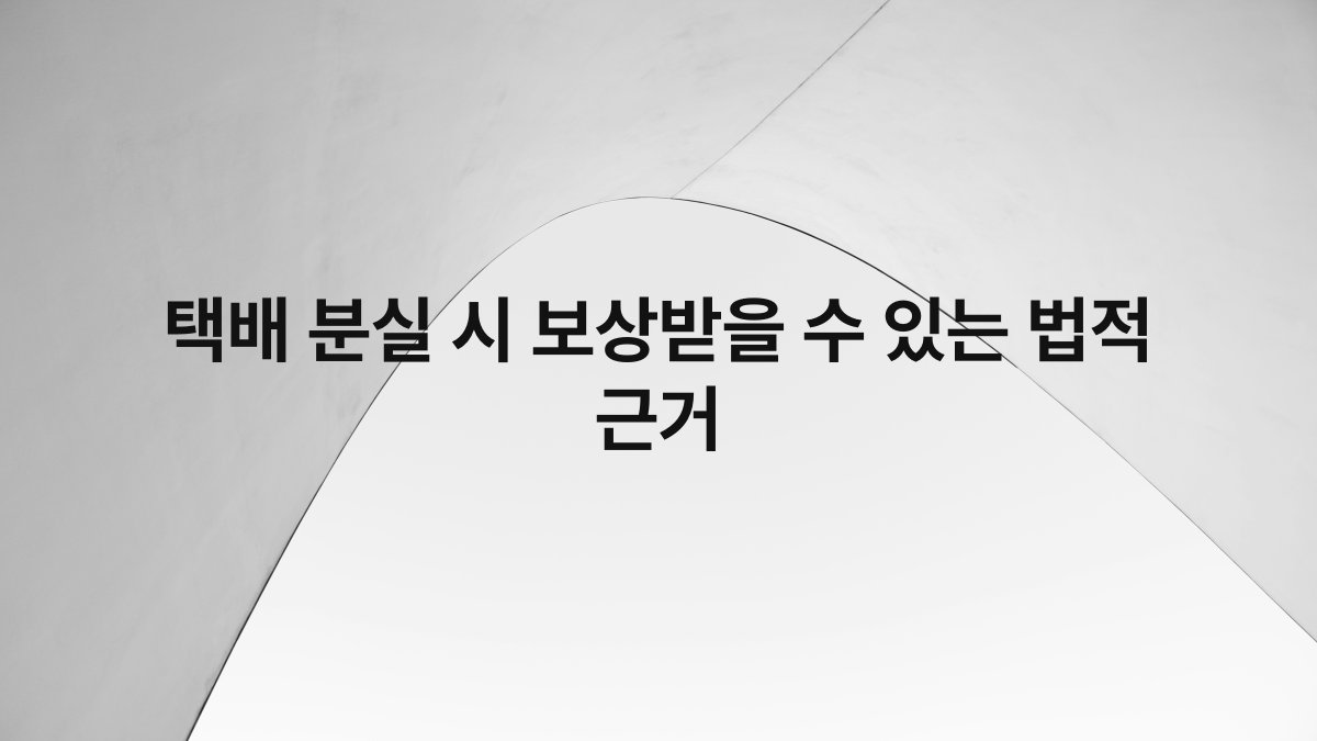 택배 분실 시 보상받을 수 있는 법적 근거