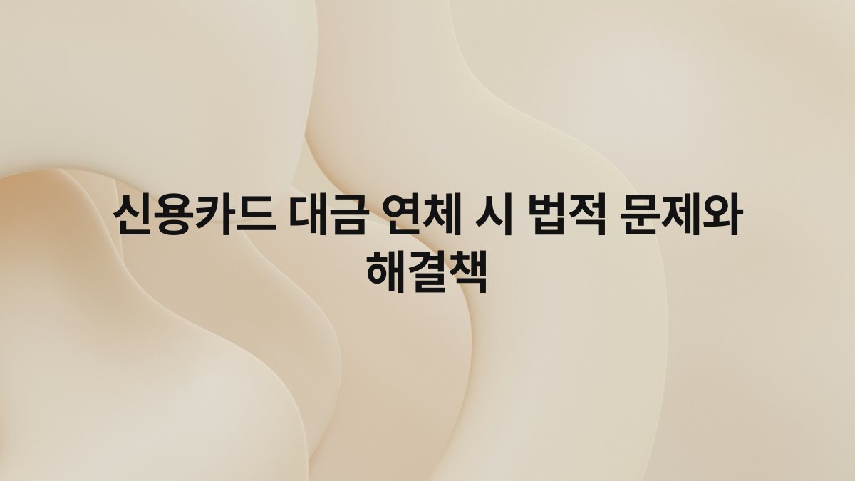 신용카드 대금 연체 시 법적 문제와 해결책