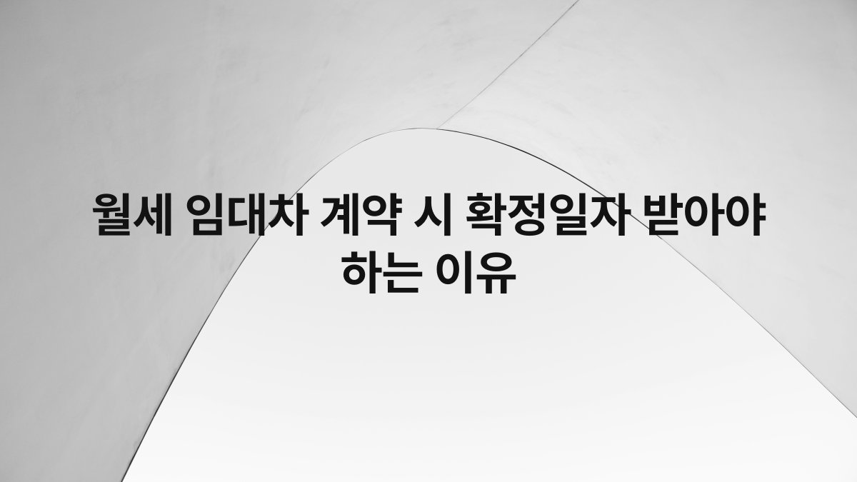 월세 임대차 계약 시 확정일자 받아야 하는 이유