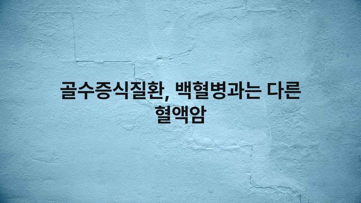 골수증식질환, 백혈병과는 다른 혈액암