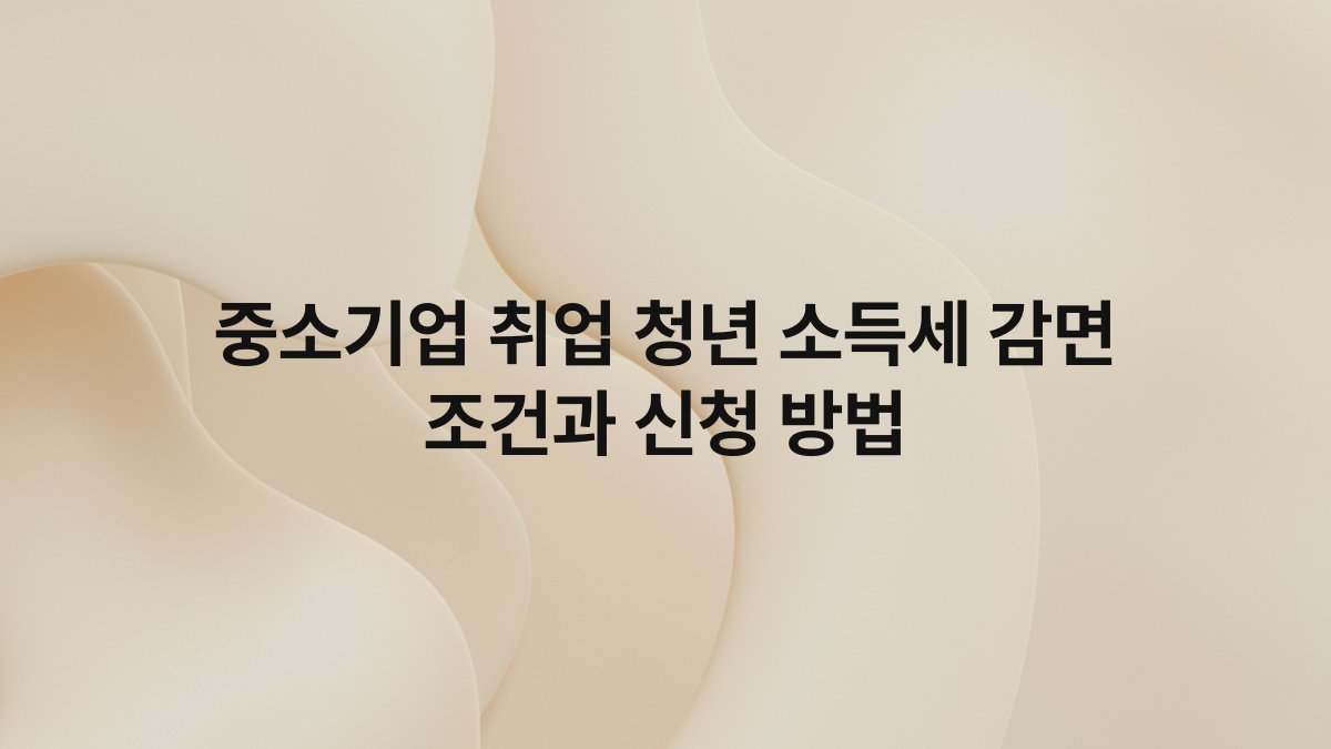 중소기업 취업 청년 소득세 감면 조건과 신청 방법