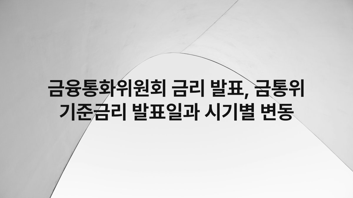 금융통화위원회 금리 발표, 금통위 기준금리 발표일과 시기별 변동