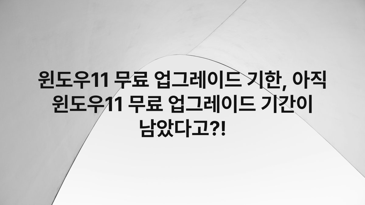 윈도우11 무료 업그레이드 기한, 아직 윈도우11 무료 업그레이드 기간이 남았다고?!