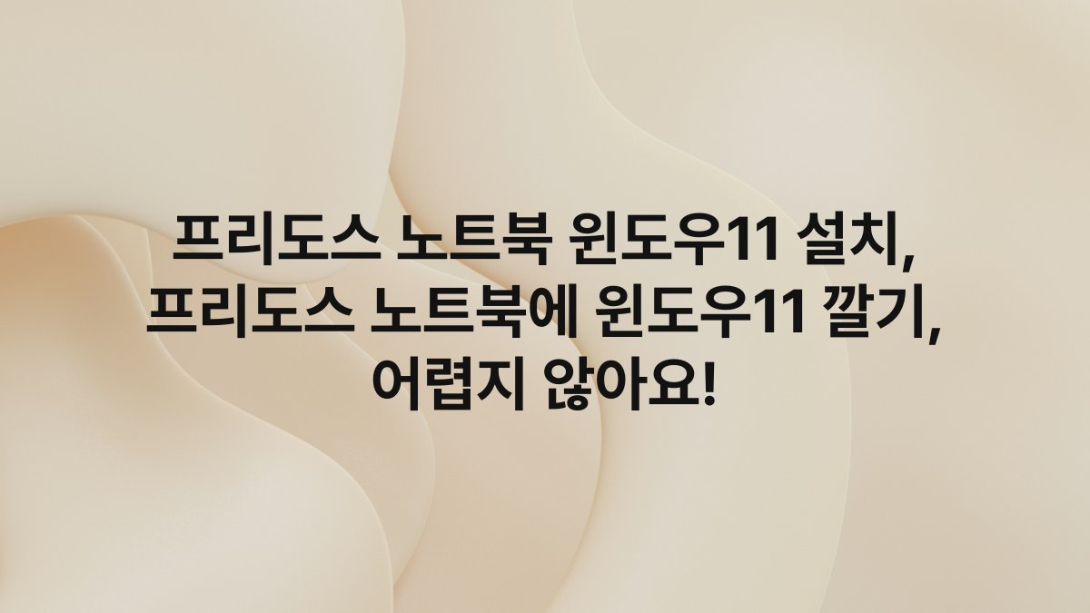 프리도스 노트북 윈도우11 설치, 프리도스 노트북에 윈도우11 깔기, 어렵지 않아요!