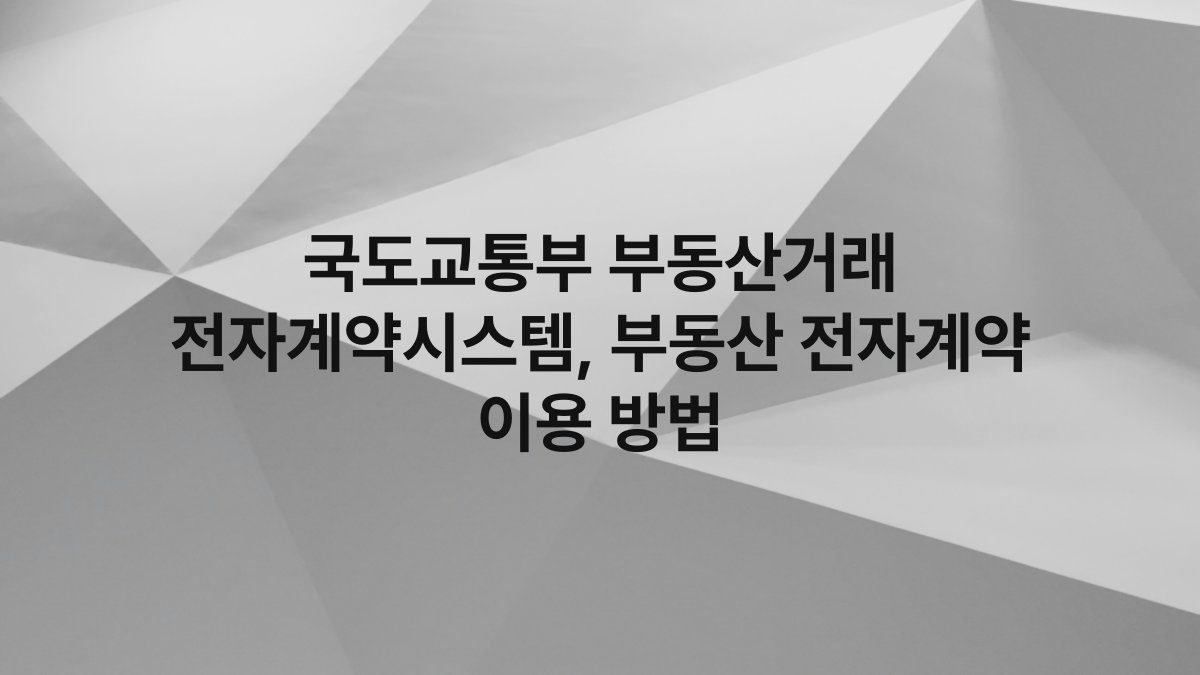 국도교통부 부동산거래 전자계약시스템, 부동산 전자계약 이용 방법