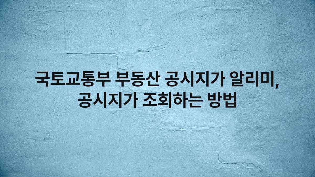 국토교통부 부동산 공시지가 알리미, 공시지가 조회하는 방법